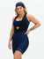 Women's Cycling Bib Shorts - Navy Blue Golden by Savancini (2420)