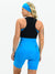 Women's Cycling Bib Shorts - Turquoise Blue Golden by Savancini (2420)