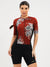 Women's Cycling Jersey - Flowers Burgundy by Savancini (3306)