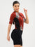 Women's Cycling Jersey - Flowers Burgundy by Savancini (3306)