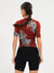 Women's Cycling Jersey - Flowers Burgundy by Savancini (3306)