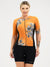 Women's Long Sleeve Cycling Jersey - Flowers Orange by Savancini (3309)