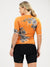 Women's Long Sleeve Cycling Jersey - Flowers Orange by Savancini (3309)