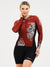 Women's Long Sleeve Cycling Jersey - Flowers Burgundy by Savancini (3309)