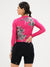 Women's Long Sleeve Cycling Jersey - Flowers Pink by Savancini (3309)
