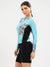 Women's Long Sleeve Cycling Jersey - Flowers Turquoise Blue by Savancini (3309)
