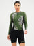 Women's Long Sleeve Cycling Jersey - Flowers Green by Savancini (3309)