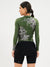 Women's Long Sleeve Cycling Jersey - Flowers Green by Savancini (3309)
