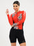Women's Long Sleeve Cycling Jersey - Flowers Red by Savancini (3309)