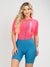 Women's Cycling Skinsuit - Gel Padding - Atlantis and Pink by Savancini (SP470)