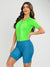 Women's Cycling Skinsuit - Gel Padding - Atlantis and Green by Savancini (SP470)