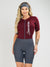 Women's Cycling Skinsuit - Gel Padding - Charcoal and Burgundy Supreme by Savancini (SP470)