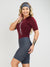 Women's Cycling Skinsuit - Gel Padding - Charcoal and Burgundy Supreme by Savancini (SP470)
