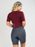Women's Cycling Skinsuit - Gel Padding - Charcoal and Burgundy Supreme by Savancini (SP470)