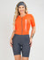 Women's Cycling Skinsuit - Gel Padding - Charcoal and Orange Supreme by Savancini (SP470)