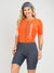 Women's Cycling Skinsuit - Gel Padding - Charcoal and Orange Supreme by Savancini (SP470)