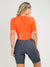 Women's Cycling Skinsuit - Gel Padding - Charcoal and Orange Supreme by Savancini (SP470)