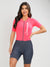 Women's Cycling Skinsuit - Gel Padding - Charcoal and Pink Supreme by Savancini (SP470)