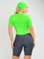 Women's Cycling Skinsuit - Gel Padding - Charcoal and Green Supreme by Savancini (SP470)