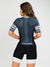 Women's Cycling Skinsuit - Gel Padding - Gray and White Evolution Savancini (3470)