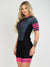 Women's Cycling Skinsuit - Gel Padding - Gray and Pink Evolution Savancini (3470)
