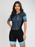 Women's Cycling Skinsuit - Gel Padding - Gray and Blue Evolution Savancini (3470)