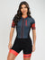 Women's Cycling Skinsuit - Gel Padding - Gray and Red Evolution Savancini (3470)