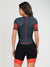 Women's Cycling Skinsuit - Gel Padding - Gray and Red Evolution Savancini (3470)