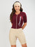Women's Cycling Skinsuit - Gel Padding - Sand and Burgundy by Savancini (SP470)