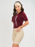 Women's Cycling Skinsuit - Gel Padding - Sand and Burgundy by Savancini (SP470)