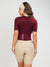 Women's Cycling Skinsuit - Gel Padding - Sand and Burgundy by Savancini (SP470)