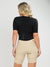 Women's Cycling Skinsuit - Gel Padding - Sand and Black by Savancini (SP470)