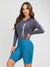 Women's Cycling Skinsuit - Gel Padding - Long Sleeve Atlantis and Charcoal Savancini (SP460)