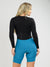 Women's Cycling Skinsuit - Gel Padding - Long Sleeve Atlantis and Black Savancini (SP460)