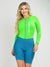 Women's Cycling Skinsuit - Gel Padding - Long Sleeve Atlantis and Green Savancini (SP460)