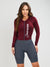 Women's Cycling Skinsuit - Gel Padding - Long Sleeve Charcoal and Burgundy Supreme Savancini (SP460)