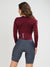 Women's Cycling Skinsuit - Gel Padding - Long Sleeve in Sand and Burgundy by Savancini (SP460)