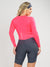 Women's Cycling Skinsuit - Gel Padding - Long Sleeve Charcoal and Pink Savancini (SP460)