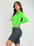 Women's Cycling Skinsuit - Gel Padding - Long Sleeve in Charcoal and Green Supreme by Savancini (SP460)