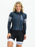Women's Long Sleeve Cycling Skinsuit - Gel Padding - Gray and White Evolution Savancini (3460)