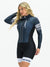 Women's Long Sleeve Cycling Skinsuit - Gel Padding - Gray and White Evolution Savancini (3460)
