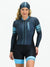 Women's Long Sleeve Cycling Skinsuit - Gel Padding - Gray and Blue Evolution Savancini (3460)