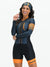 Women's Long Sleeve Cycling Skinsuit - Gel Padding - Gray and Orange Evolution Savancini (3460)