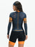 Women's Long Sleeve Cycling Skinsuit - Gel Padding - Gray and Orange Evolution Savancini (3460)