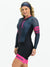 Women's Long Sleeve Cycling Skinsuit - Gel Padding - Gray and Pink Evolution Savancini (3460)