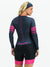 Women's Long Sleeve Cycling Skinsuit - Gel Padding - Gray and Pink Evolution Savancini (3460)