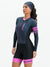 Women's Long Sleeve Cycling Skinsuit - Gel Padding - Gray and Rose Evolution Savancini (3460)