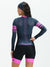 Women's Long Sleeve Cycling Skinsuit - Gel Padding - Gray and Rose Evolution Savancini (3460)