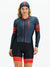 Women's Long Sleeve Cycling Skinsuit - Gel Padding - Gray and Red Evolution Savancini (3460)