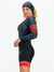Women's Long Sleeve Cycling Skinsuit - Gel Padding - Gray and Red Evolution Savancini (3460)